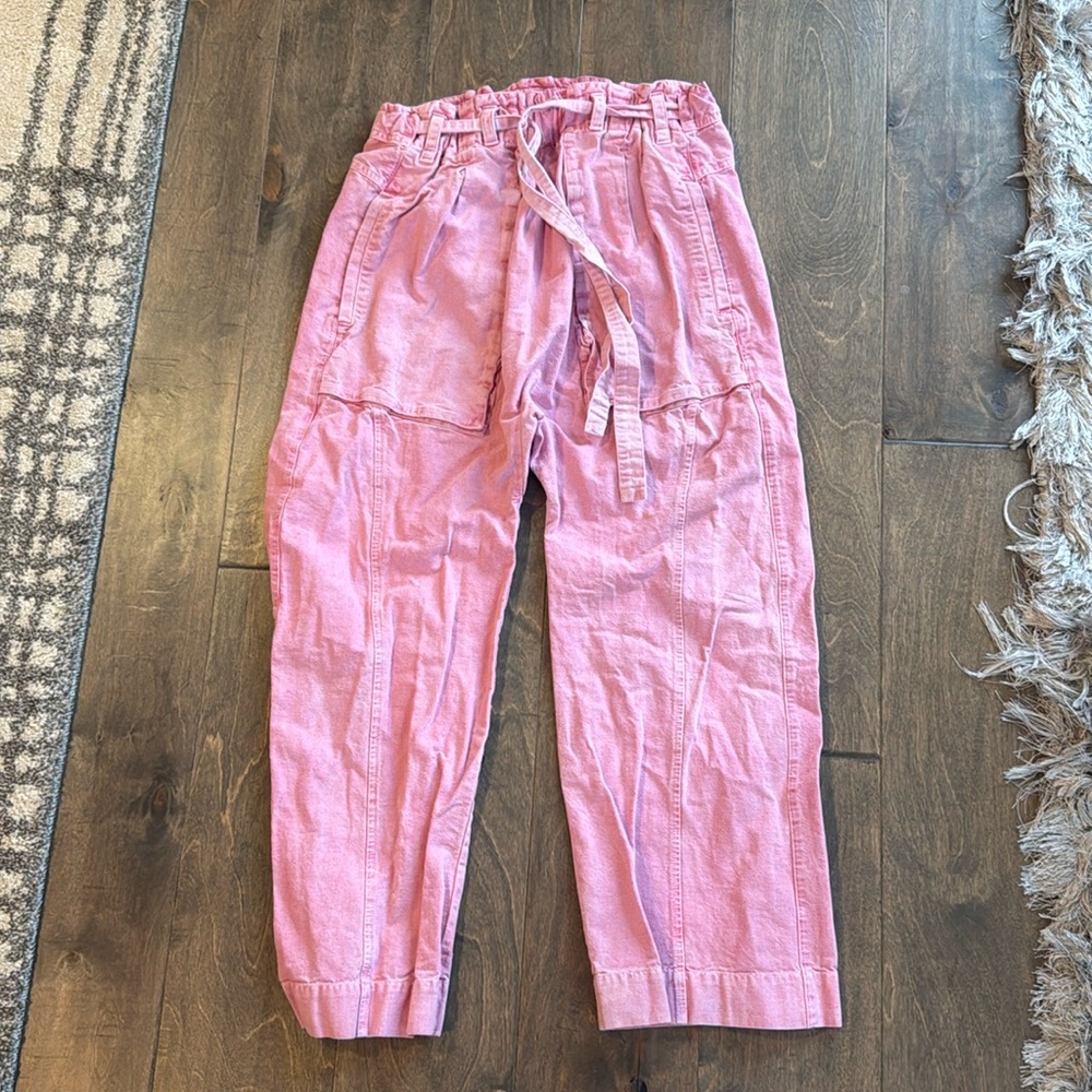 Free people pink paper bag pants